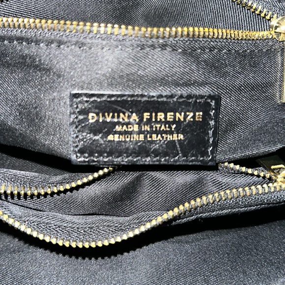 Divina Firenze Black Leather Satchel Bag EUC - Picture 16 of 17
